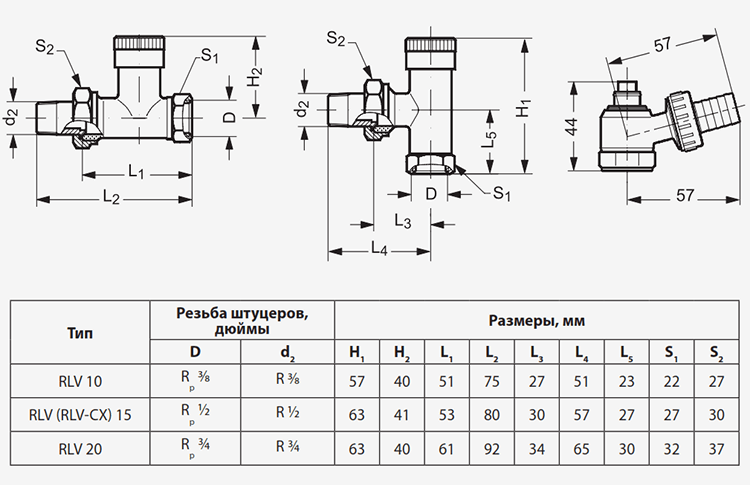 Клапан запорный rlv 15