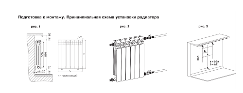 Rifar Alp Ventil 500 6 секции биметаллический радиатор с нижним левым подключением