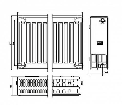 Kermi FKO 33 600х2000 панельный радиатор с боковым подключением