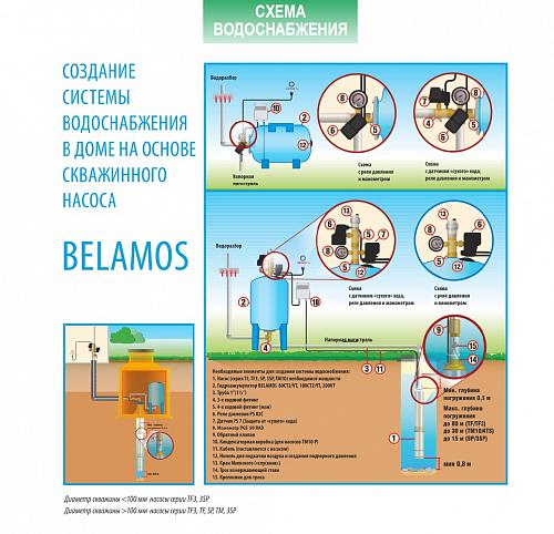 Belamos ТМ10-100/2,5 (каб.20 м) Скважинный центробежный насос
