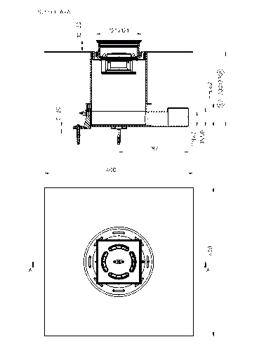 HL 541 Трап с сухим сифоном  и обратным клапаном с решеткой клик-клак горизонтальный выпуск DN50/50