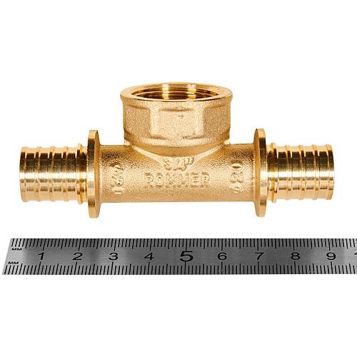 ROMMER Тройник-переходник с внутренней резьбой 20xG3/4 для трубы из сшитого полиэтилена осевой