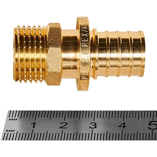 ROMMER Переходник с наружной резьбой 20xG1/2 для трубы из сшитого полиэтилена осевой