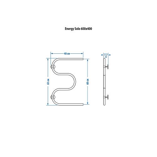 Energy Solo 600x400 Водяной полотенцесушитель