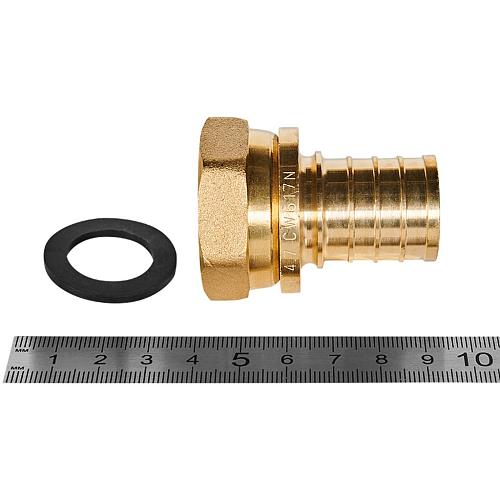 ROMMER Переходник с накидной гайкой 32xG1 для трубы из сшитого полиэтилена осевой