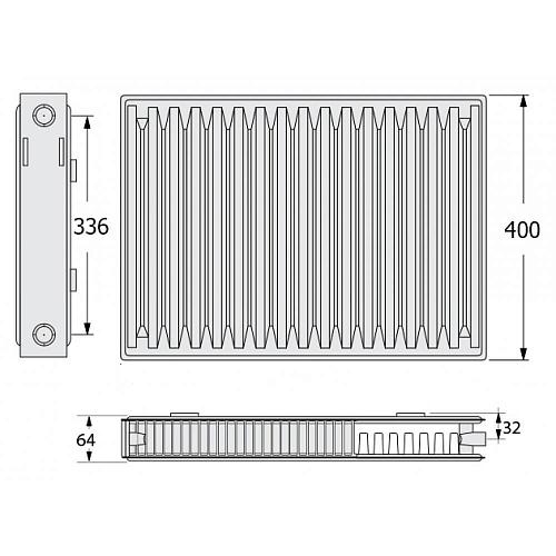 Kermi FKO 12 400x400 панельный радиатор с боковым подключением