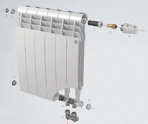 Royal Thermo Biliner 500 V Silver Satin/10 секции Биметаллический радиатор с нижним правым подключением