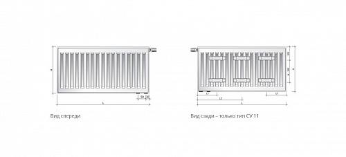 Purmo Ventil Compact CV11 400x900  стальной панельный радиатор с нижним подключением