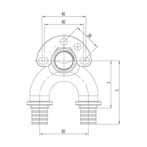 Проточный настенный угольник РЕХАУ 16/20-Rp 1/2 короткий RX+ арт. 14564161001