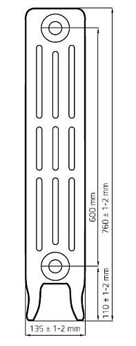 Radimax Derby 600 12 секции чугунный радиатор