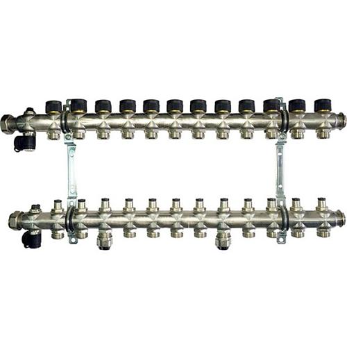 Oventrop Multidis SF Коллектор 12 отводов G 3/4'' с вентильными вставками (воздушник сзади)