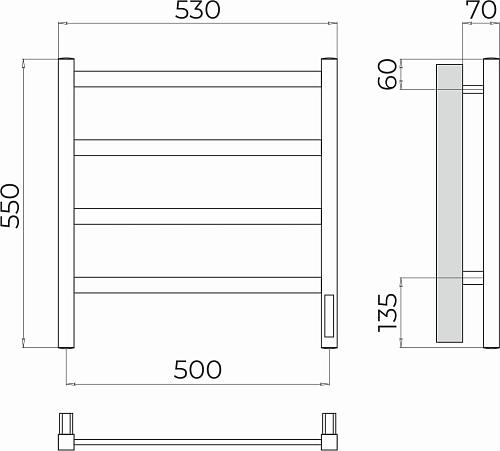 Terminus Ното П4 500х550 Электрический полотенцесушитель