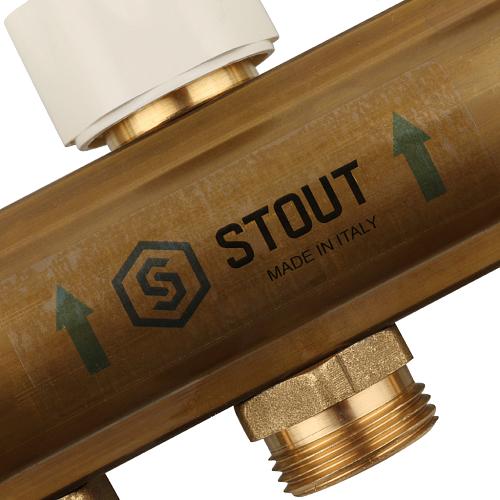 SMB 0473 000010 STOUT Распределительный коллектор из латуни с расходомерами 10 вых.