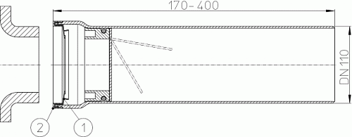 HL 703 Патрубок для унитаза с обратным клапаном