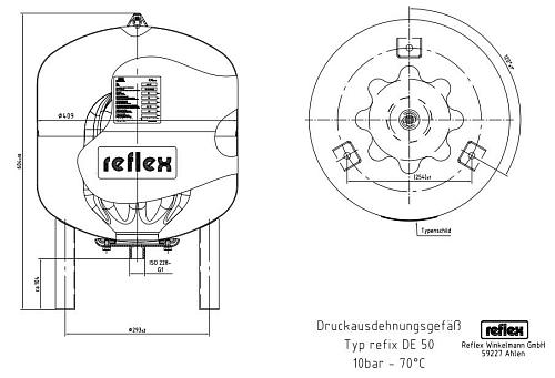 Reflex DE 50 PN10 гидроаккумулятор для систем водоснабжения