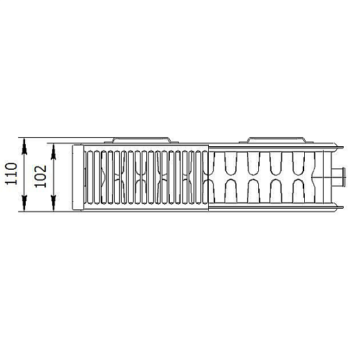 AXIS 22 500x1400 Ventil стальной панельный радиатор с нижним подключением